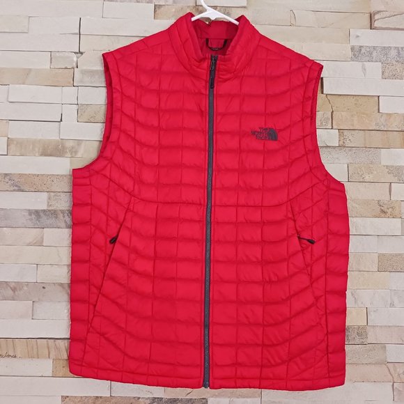 North Face Mens Large Red Thermoball Puffer Nano Puff Lightweight Jacket Coat L